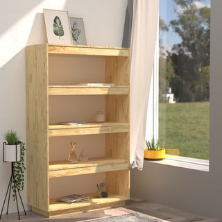 Book Cabinet/Room Divider 80x35x135 cm Solid Pinewood - Giant Lobelia