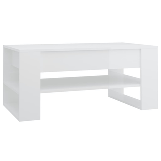 vidaXL Coffee Table High Gloss White 102x55x45 cm Engineered Wood - Giant Lobelia