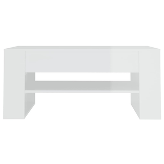 vidaXL Coffee Table High Gloss White 102x55x45 cm Engineered Wood - Giant Lobelia