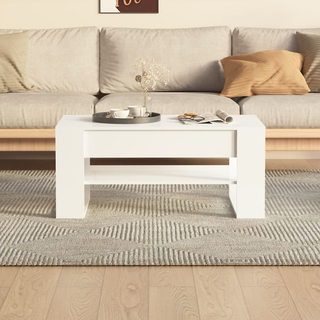 vidaXL Coffee Table High Gloss White 102x55x45 cm Engineered Wood - Giant Lobelia