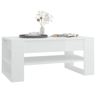 vidaXL Coffee Table High Gloss White 102x55x45 cm Engineered Wood - Giant Lobelia