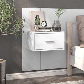 vidaXL Wall-mounted Bedside Cabinet White - Giant Lobelia