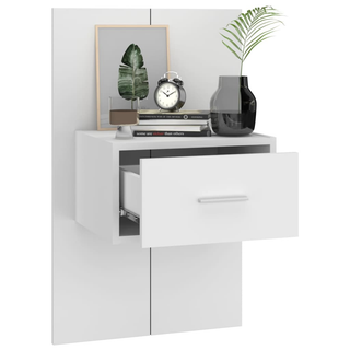 vidaXL Wall-mounted Bedside Cabinet White - Giant Lobelia