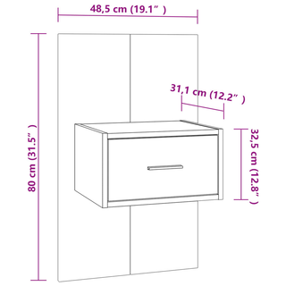 vidaXL Wall-mounted Bedside Cabinet White - Giant Lobelia