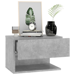 vidaXL Wall-mounted Bedside Cabinet Concrete Grey - Giant Lobelia