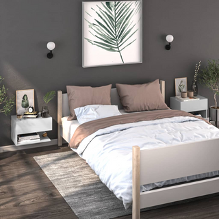 vidaXL Wall-mounted Bedside Cabinet White - Giant Lobelia