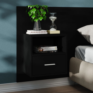 vidaXL Wall-mounted Bedside Cabinet Black - Giant Lobelia