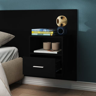 vidaXL Wall-mounted Bedside Cabinet Black - Giant Lobelia