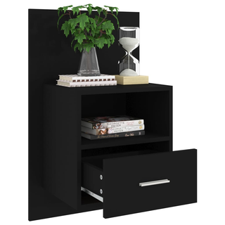 vidaXL Wall-mounted Bedside Cabinet Black - Giant Lobelia