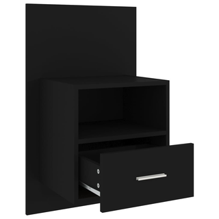 vidaXL Wall-mounted Bedside Cabinet Black - Giant Lobelia