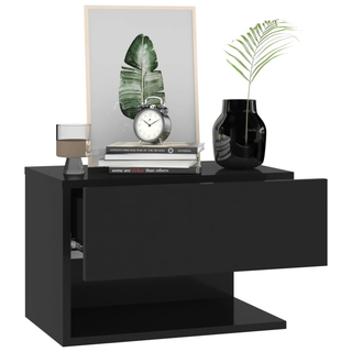 vidaXL Wall-mounted Bedside Cabinet Black - Giant Lobelia