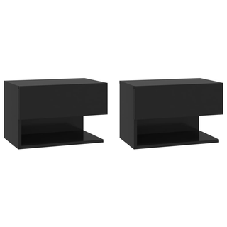 vidaXL Wall-mounted Bedside Cabinets 2 pcs Black - Giant Lobelia