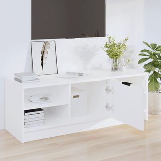 TV Cabinet White 102x35.5x36.5 cm Engineered Wood - Giant Lobelia