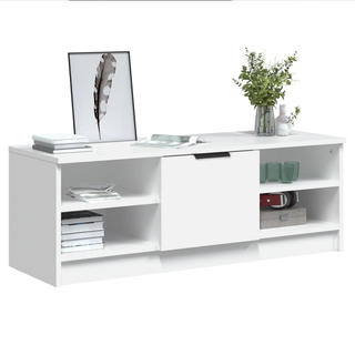 TV Cabinet White 102x35.5x36.5 cm Engineered Wood - Giant Lobelia