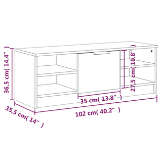 TV Cabinet White 102x35.5x36.5 cm Engineered Wood - Giant Lobelia