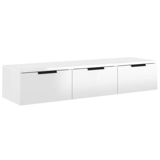 Wall Cabinet High Gloss White 102x30x20 cm Engineered Wood - Giant Lobelia