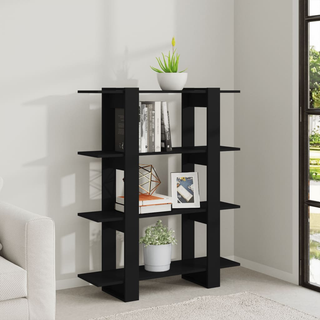 Book Cabinet/Room Divider Black 100x30x123.5 cm - Giant Lobelia