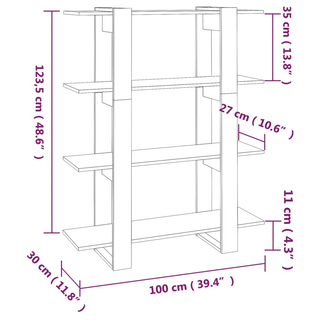 Book Cabinet/Room Divider Black 100x30x123.5 cm - Giant Lobelia