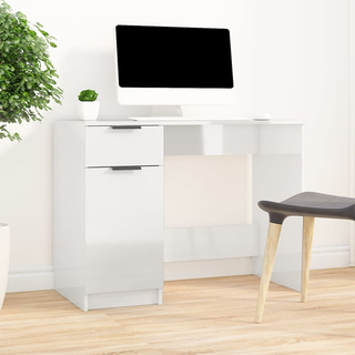 vidaXL Desk High Gloss White 100x50x75 cm Engineered Wood - Giant Lobelia