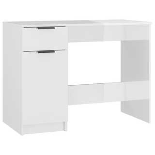 vidaXL Desk High Gloss White 100x50x75 cm Engineered Wood - Giant Lobelia