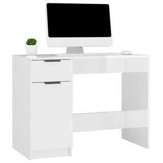 vidaXL Desk High Gloss White 100x50x75 cm Engineered Wood - Giant Lobelia