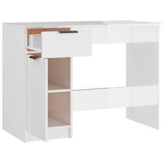 vidaXL Desk High Gloss White 100x50x75 cm Engineered Wood - Giant Lobelia