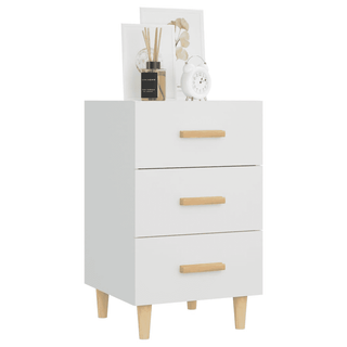 vidaXL Bedside Cabinet White - Premium Engineered Wood | Elegant Bedroom Storage - Giant Lobelia