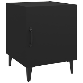 Bedside Cabinet Black Engineered Wood - Giant Lobelia