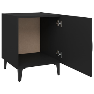 Bedside Cabinet Black Engineered Wood - Giant Lobelia