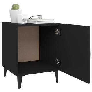 Bedside Cabinet Black Engineered Wood - Giant Lobelia