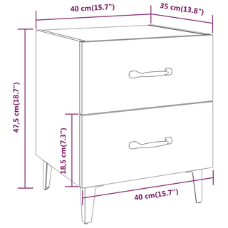 Bedside Cabinet Black 40x35x47.5 cm - Giant Lobelia