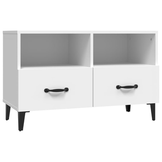 TV Cabinet White 80x36x50 cm Engineered Wood - Giant Lobelia