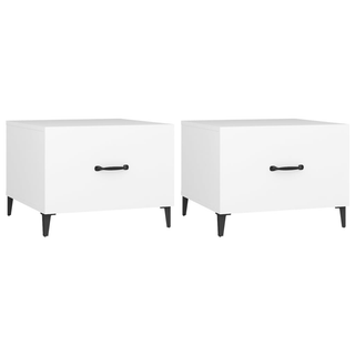 vidaXL Coffee Table with Metal Legs 2 pcs White 50x50x40 cm - Giant Lobelia