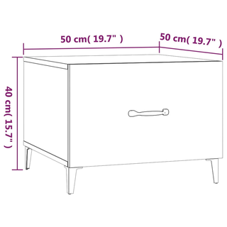 vidaXL Coffee Table with Metal Legs 2 pcs White 50x50x40 cm - Giant Lobelia