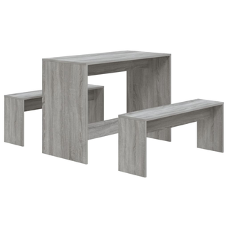 3 Piece Dining Set Grey Sonoma Engineered Wood - Giant Lobelia