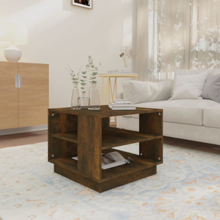 Coffee Table Smoked Oak 55x55x43 cm Engineered Wood - Giant Lobelia