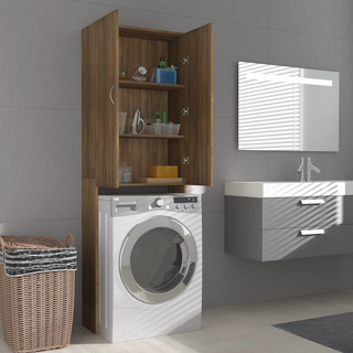 Washing Machine Cabinet Brown Oak 64x25.5x190 cm - Giant Lobelia