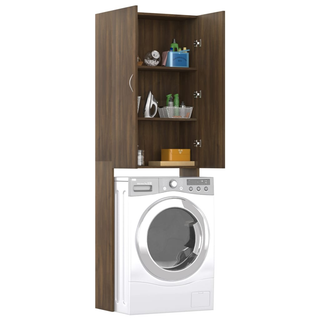 Washing Machine Cabinet Brown Oak 64x25.5x190 cm - Giant Lobelia