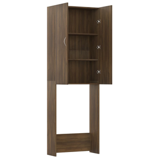 Washing Machine Cabinet Brown Oak 64x25.5x190 cm - Giant Lobelia