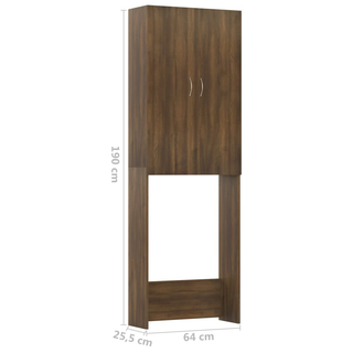 Washing Machine Cabinet Brown Oak 64x25.5x190 cm - Giant Lobelia