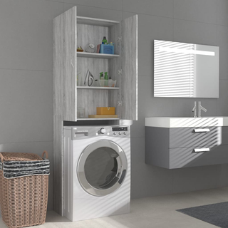 Washing Machine Cabinet Grey sonoma 64x25.5x190 cm - Giant Lobelia