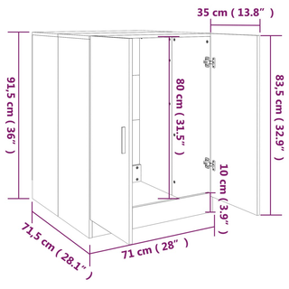 Washing Machine Cabinet Grey sonoma 71x71.5x91.5 cm - Giant Lobelia