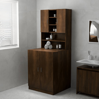 Washing Machine Cabinet Brown Oak 71x71.5x91.5 cm - Giant Lobelia