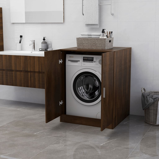 Washing Machine Cabinet Brown Oak 71x71.5x91.5 cm - Giant Lobelia