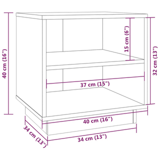 Bedside Cabinet 40x34x40 cm Solid Wood Pine - Giant Lobelia