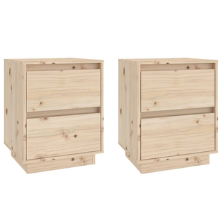 Bedside Cabinets 2 pcs 40x35x50 cm Solid Wood Pine - Giant Lobelia