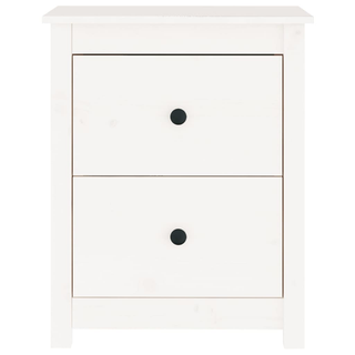 Bedside Cabinet White 50x35x61.5 cm Solid Wood Pine - Giant Lobelia