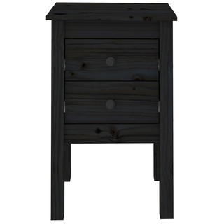 Bedside Cabinet Black 40x35x61.5 cm Solid Wood Pine - Giant Lobelia