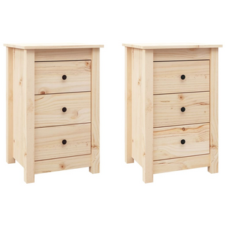 Bedside Cabinets 2 pcs 40x35x61.5 cm Solid Wood Pine - Giant Lobelia