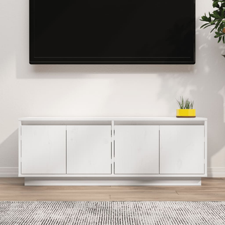 vidaXL TV Cabinet White 110x34x40 cm Solid Wood Pine - Giant Lobelia